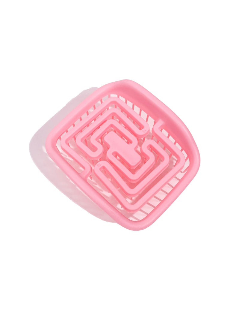 Generic Hollow Square Candy Color Massage Hair Comb Pink 