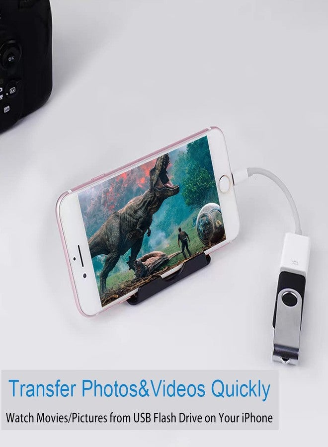 Hatuge Lightning to USB Camera Adapter, Apple MFi Certified USB 3.0 OTG Dongle Cord for iPhone 14 13 12 11 X XS XR 8 Plus, iPad to Connect USB Flash Drive, Card Reader, Keyboard, Mouse, Piano, U Disk - Image 3