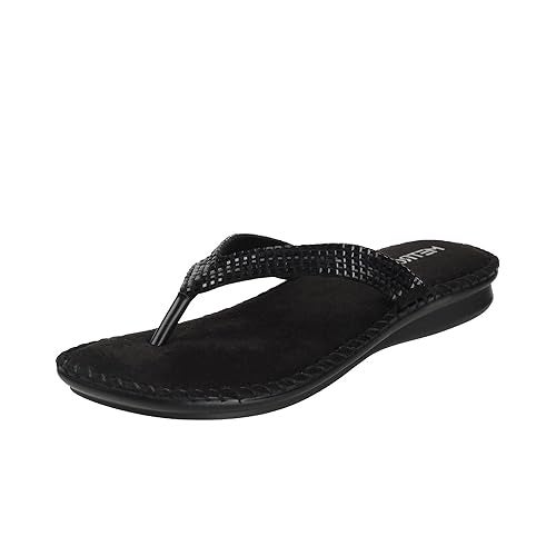 Metro Women Black Synthetic Leather Comfort Chappal UK/4 EU/37 (44-1679) - Image 1