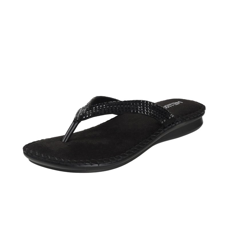 Metro Women Black Synthetic Leather Comfort Chappal UK/4 EU/37 (44-1679) - Image 3