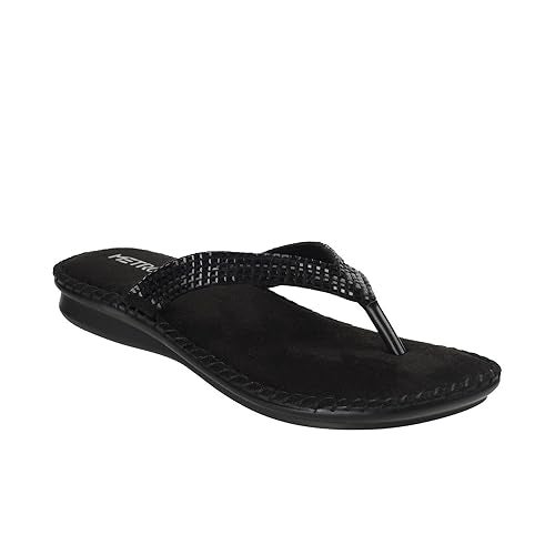 Metro Women Black Synthetic Leather Comfort Chappal UK/4 EU/37 (44-1679) - Image 2