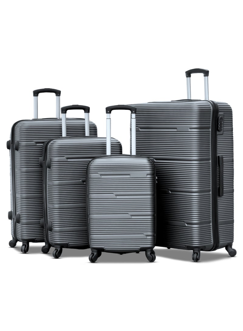 ZAAPPY Hard Shell Horizon Line ABS Lightweight 4 PCS SET (20/24/28/32 Inch) Luggage, Combination Lock Suitcase - Image 1