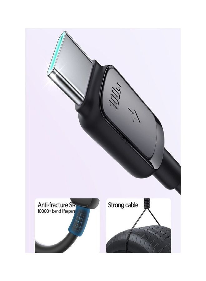 JOYROOM 100W Power Delivery Pd Fast Charge Cable Usb C To Usb C Compatible For Ipad Mini 6 Macbook Pro 2021 14 16 Inch Macbook Air Ipad Pro 12.9 Inch Samsung S23 Plus Huawei P40 Etc Black - Image 2
