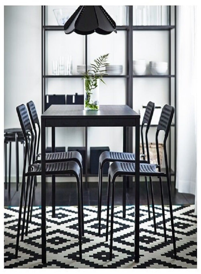 Generic Black 4-Piece Dining Table Chair Set  - Image 1