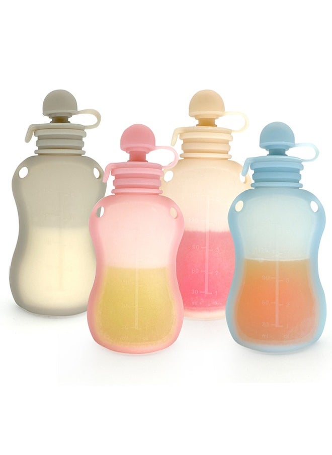 Super ZYouth - Silicone Breast Milk Storage Bag, Reusable Leak Proof Freezer Bag for Breastfeeding, 4 Count, 150ml - Image 1