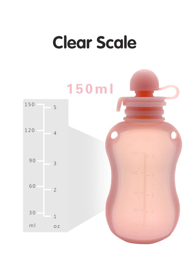 Super ZYouth - Silicone Breast Milk Storage Bag, Reusable Leak Proof Freezer Bag for Breastfeeding, 4 Count, 150ml - Image 1