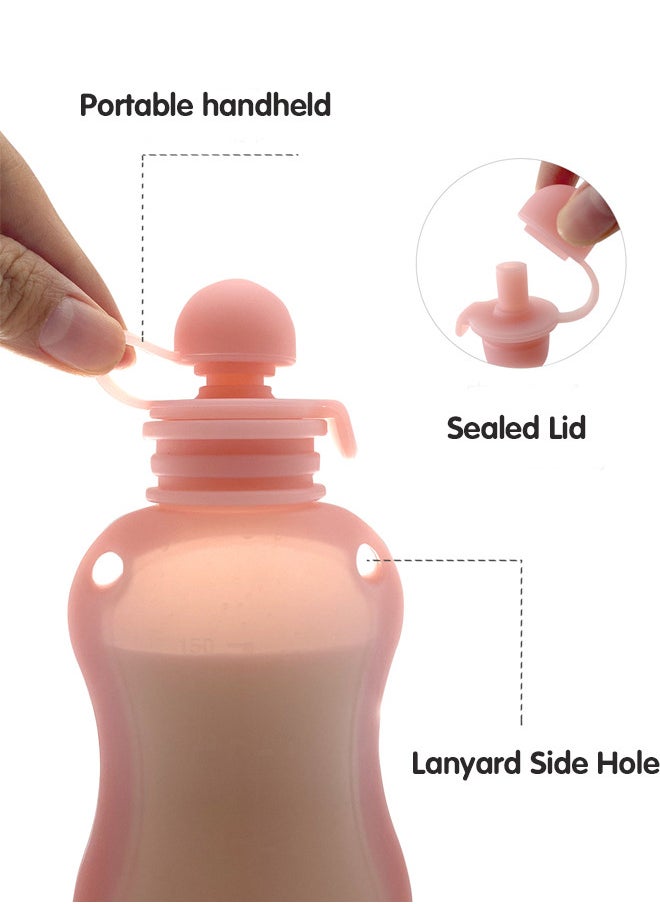 Super ZYouth - Silicone Breast Milk Storage Bag, Reusable Leak Proof Freezer Bag for Breastfeeding, 4 Count, 150ml - Image 1