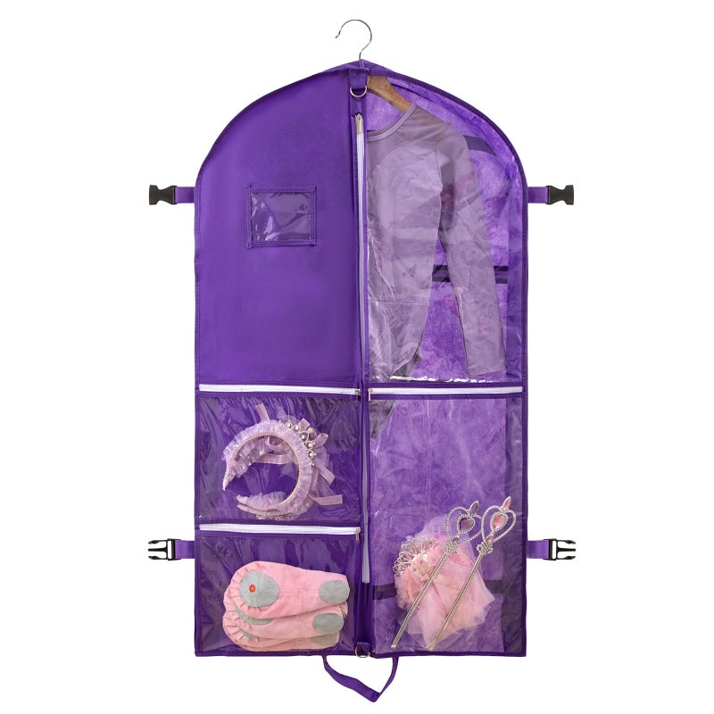QEES 1 Pack Garment Bag for Dance Costumes,40 Inch Dance Garment Bags for Dancers Kids Dance Recital Bags Competition Cheer Uniform Garment Bag for Travel Storage,Dance Recital Gifts for Girls - Image 1