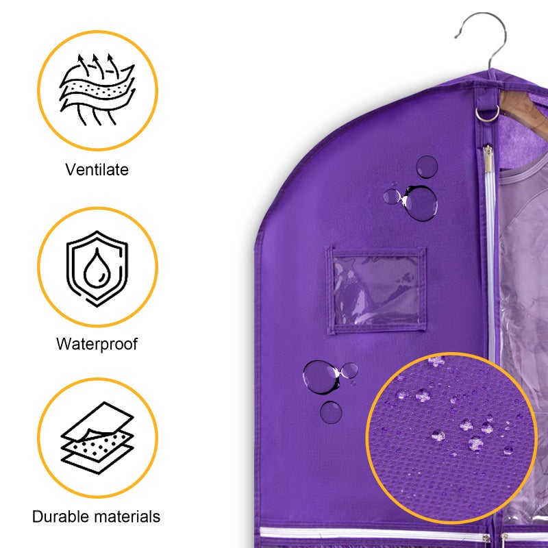 QEES 1 Pack Garment Bag for Dance Costumes,40 Inch Dance Garment Bags for Dancers Kids Dance Recital Bags Competition Cheer Uniform Garment Bag for Travel Storage,Dance Recital Gifts for Girls - Image 4