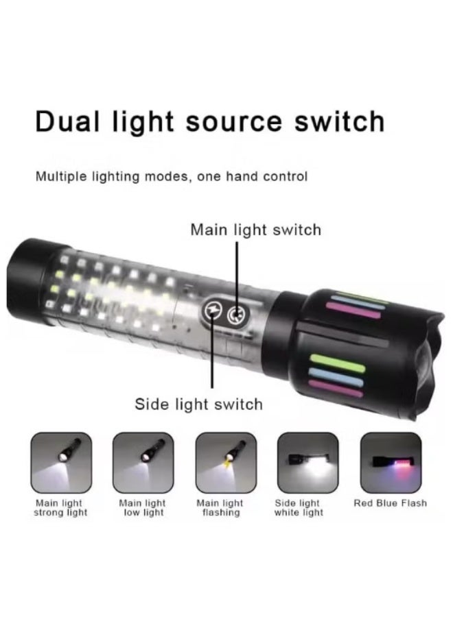 DENX Rechargeable LED Flashlight 1000 Lumens, 2700mAh Built-in Battery, USB-C Pocket Torch with Zoom Focus, High Power Handheld Flashlight for Light for Home, Camping, Hiking, Outdoor Use - Image 2