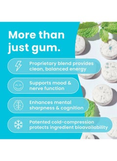NeuroGum Energy Caffeine Gum (90 Pieces) - Sugar Free with L-theanine + Natural Caffeine + Vitamin B12 & B6 - Nootropic Energy & Focus Supplement for Women & Men - Keto & Vegan, Peppermint Flavor  - Image 3