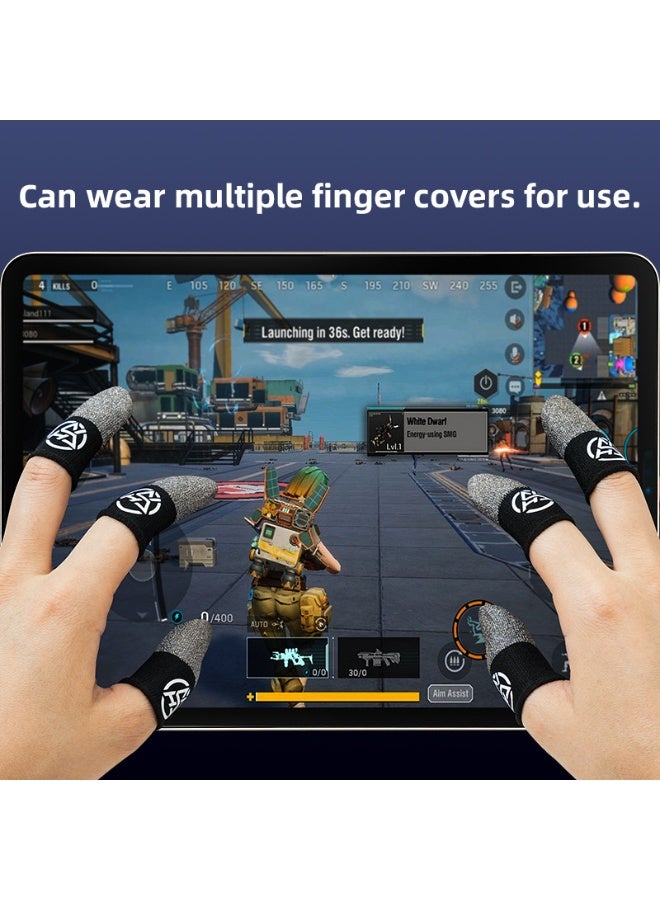 FlyDigi 4-pack Gaming Gloves Silver Cloth Mobile Game Finger Cots Extremely Thin Material Zero-touch Breathable With Storage Box - Image 5