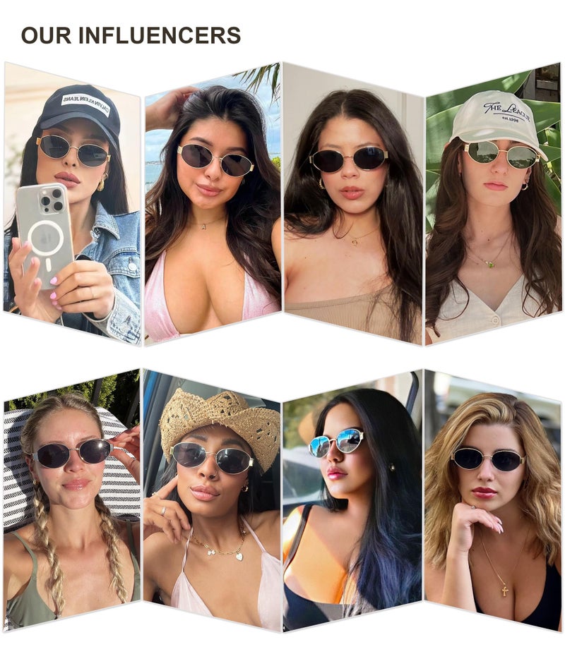 SOJOS Retro Oval Sunglasses for Women Trendy Classic Shades UV400 Protection, Rose Gold/Pink - Image 3