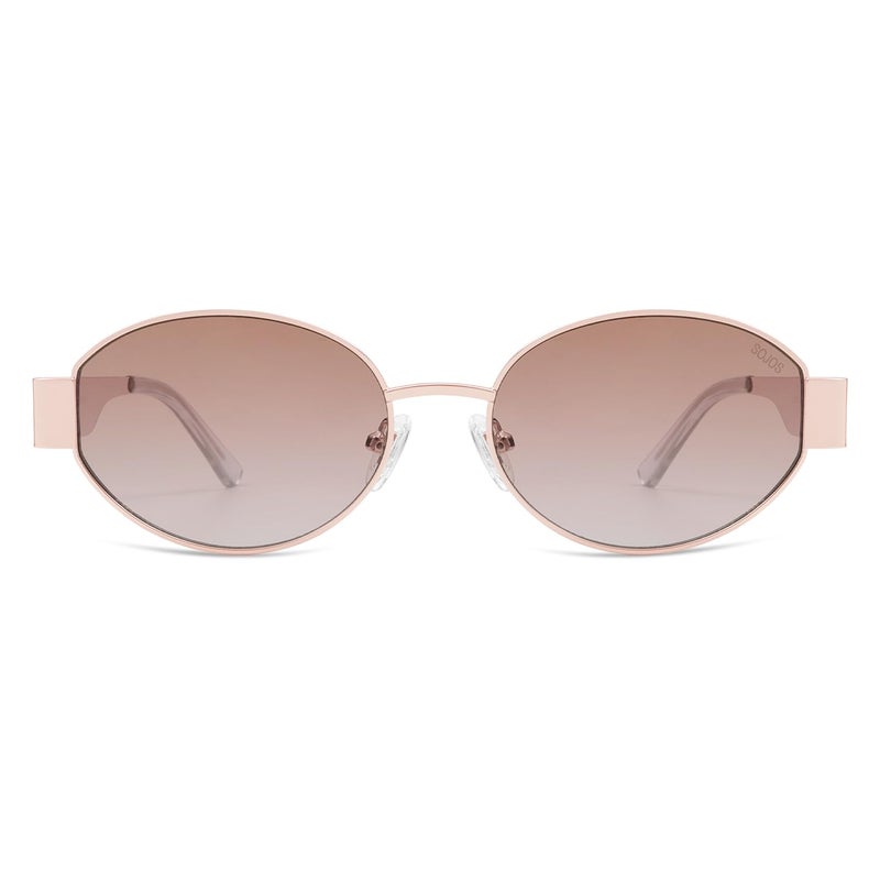 SOJOS Retro Oval Sunglasses for Women Trendy Classic Shades UV400 Protection, Rose Gold/Pink - Image 4