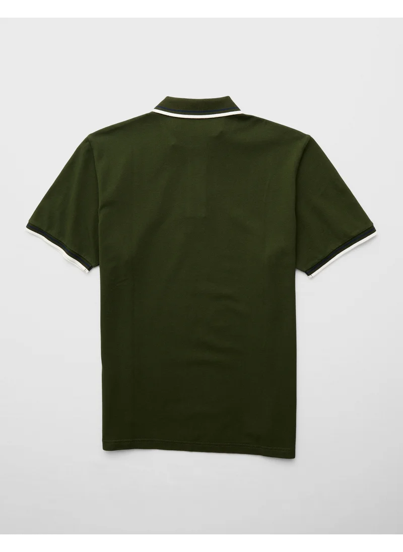 American Eagle AE Stretch Pique Tipped Polo Shirt