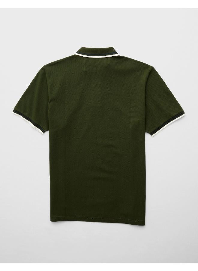 American Eagle AE Stretch Pique Tipped Polo Shirt - Image 2