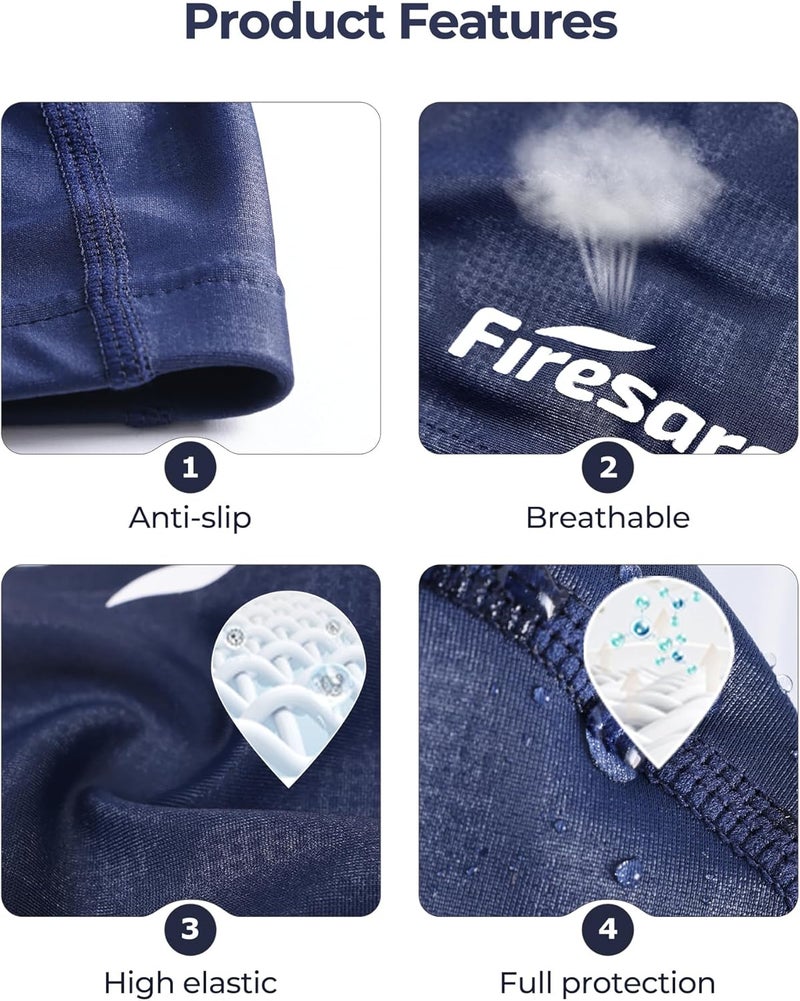 Firesara Fabric Swim Cap, High Elasticity Swimming Cap Keeps Hair Clean Breathable Fit Both Long Hair Short Hair, Swim Caps Woman Girls Men Kids One Size Hat - Image 2