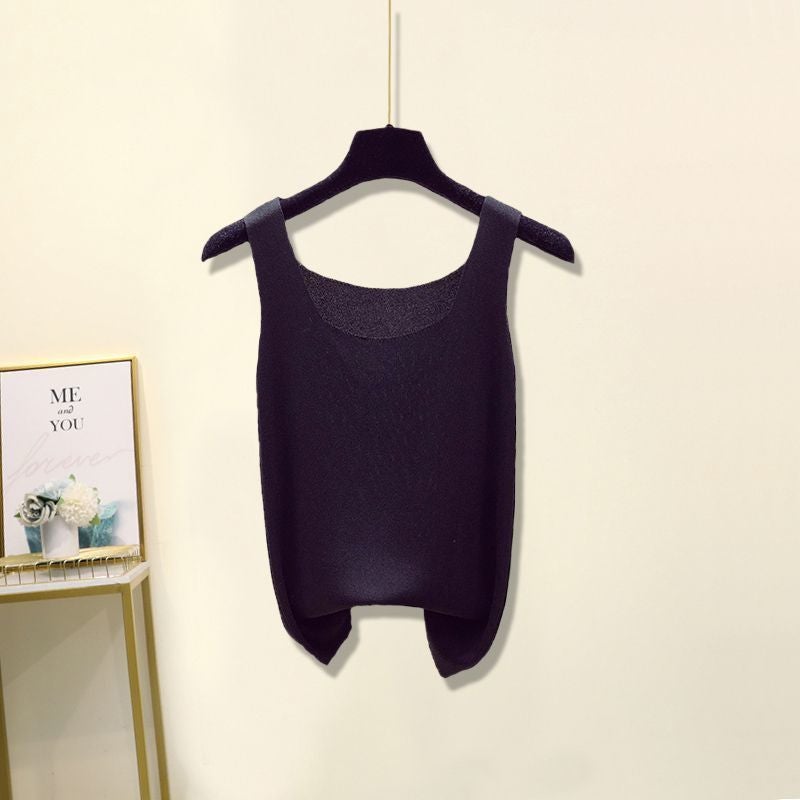 Plus Size Womens Clothing 100kg Fat Sister Spring Suit Womens Striped Shirt Small Suspender Wide Leg Jeans Three-piece Suit Black sling - Image 1