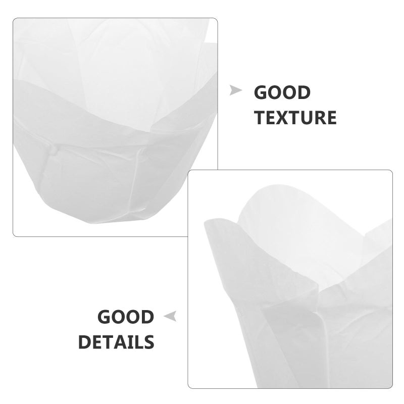 White Greaseproof Baking Cups 100pcs Oil Resistant Muffin Liners for Home Kitchen Party - Image 4