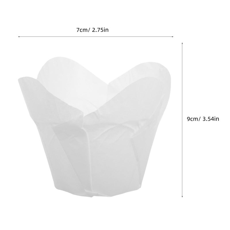 White Greaseproof Baking Cups 100pcs Oil Resistant Muffin Liners for Home Kitchen Party - Image 3