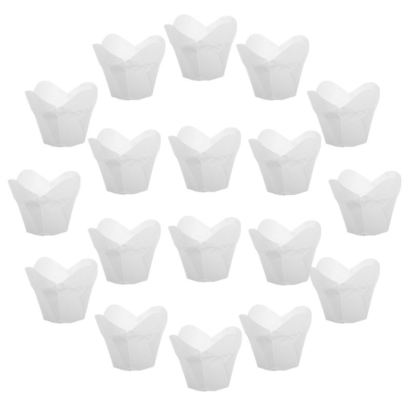 White Greaseproof Baking Cups 100pcs Oil Resistant Muffin Liners for Home Kitchen Party - Image 2