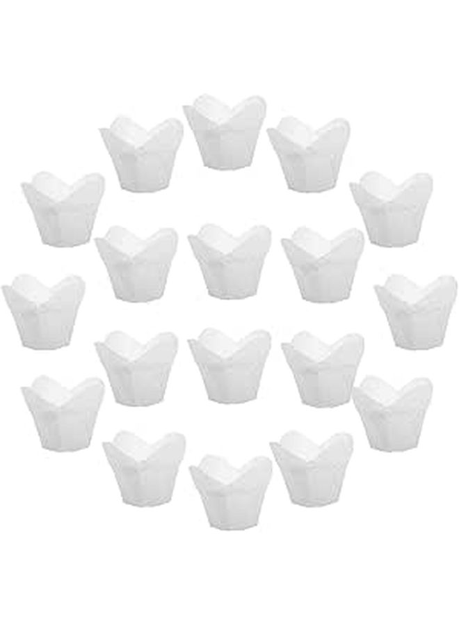 White Greaseproof Baking Cups 100pcs Oil Resistant Muffin Liners for Home Kitchen Party - Image 1