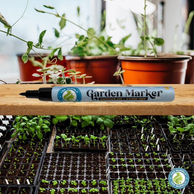 133 Supply -100 Pack 4"" Plastic Plant Labels For Seedlings With 2 Pack Of Garden Marker Pens (Garden Markers Fade Resistant Plant Markers Outdoor Waterproof Pen Black Permanent Markers Plant Tags) - Image 5