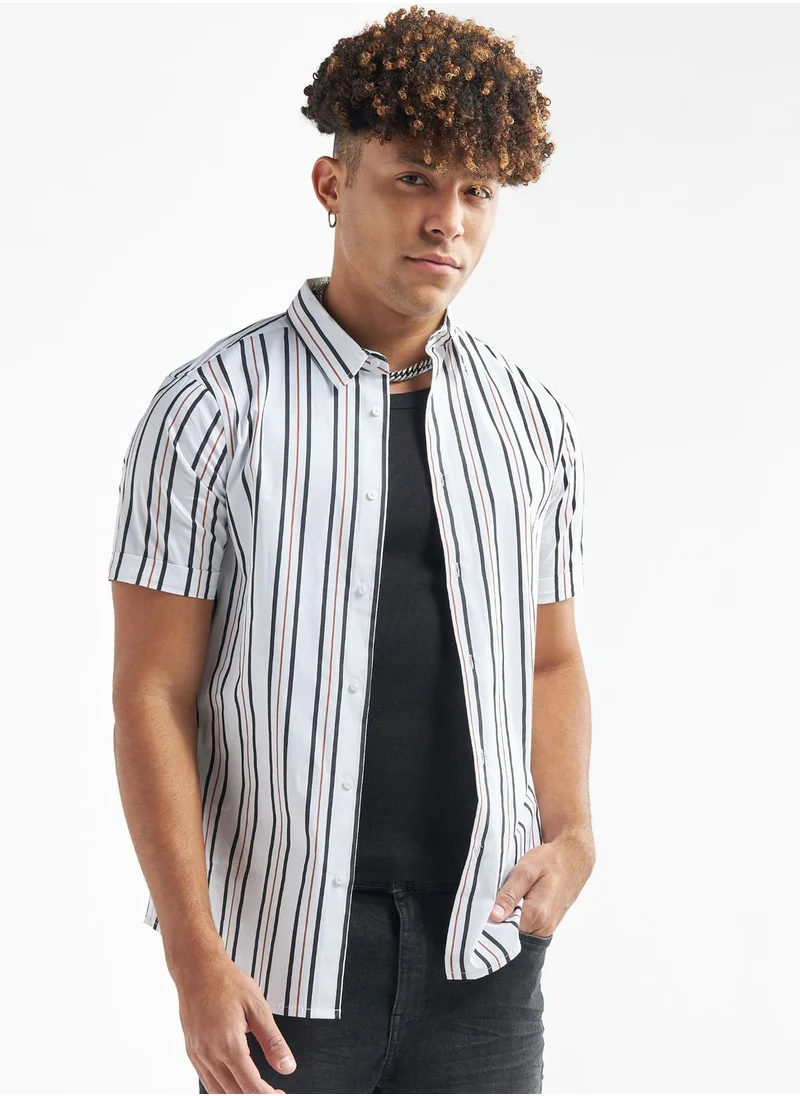 FAV Striped  Regular
  Fit Shirts