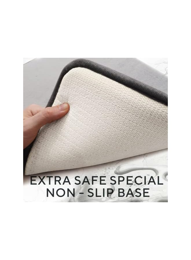 Raxoom Super Absorbent Anti Slip Bath Mat - 40x60 - Quick Dry Shower Rug Easy Clean, Extra Soft Memory Foam Shower Mat Luxury Bathroom Mat, Thick Floor Mat Carpet Positive Affirmation (Grey) - Image 5