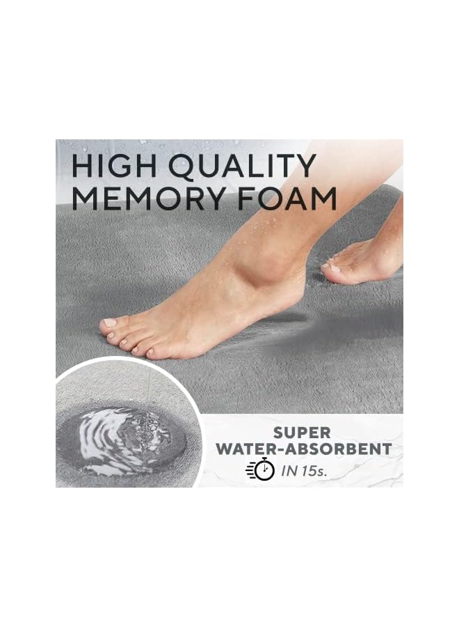 Raxoom Super Absorbent Anti Slip Bath Mat - 40x60 - Quick Dry Shower Rug Easy Clean, Extra Soft Memory Foam Shower Mat Luxury Bathroom Mat, Thick Floor Mat Carpet Positive Affirmation (Grey) - Image 4