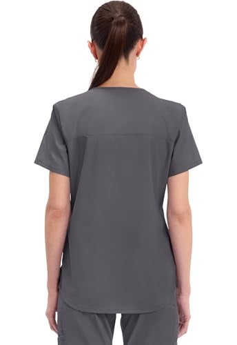 CHEROKEE Workwear Professionals Women Scrubs Top V-Neck WW665, S, Pewter - Image 5