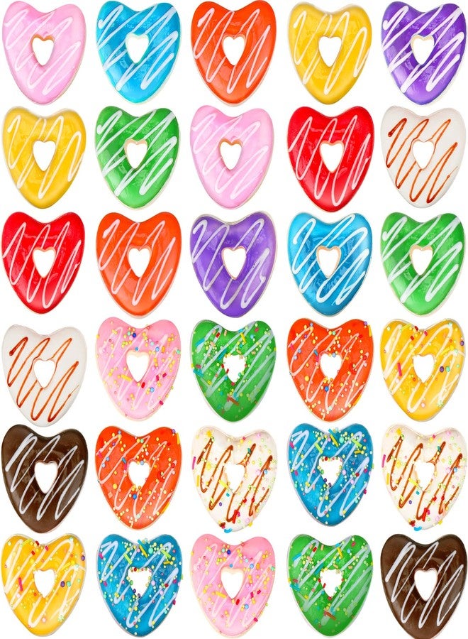 Jerify 30 Pcs Valentines Donuts Stress Balls Stress Relief Party Favors Heart Foam Toys Sensory Fake Donuts for Boys Girls Adults Party Favors Valentine's Day Gifts - Image 1
