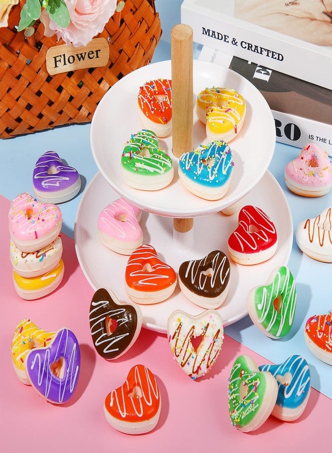Jerify 30 Pcs Valentines Donuts Stress Balls Stress Relief Party Favors Heart Foam Toys Sensory Fake Donuts for Boys Girls Adults Party Favors Valentine's Day Gifts - Image 3