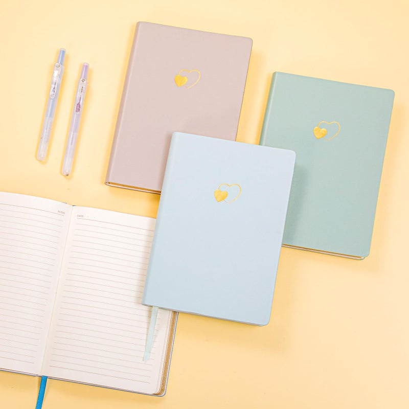 CAGIE Lined Journal Notebook for Women and Girls 256 Pages Cute Diary with Heart-Shaped Leather Journals for Writing A5 Soft Cover Notebooks for Work School (05 Moon Ash, A5) - Image 2