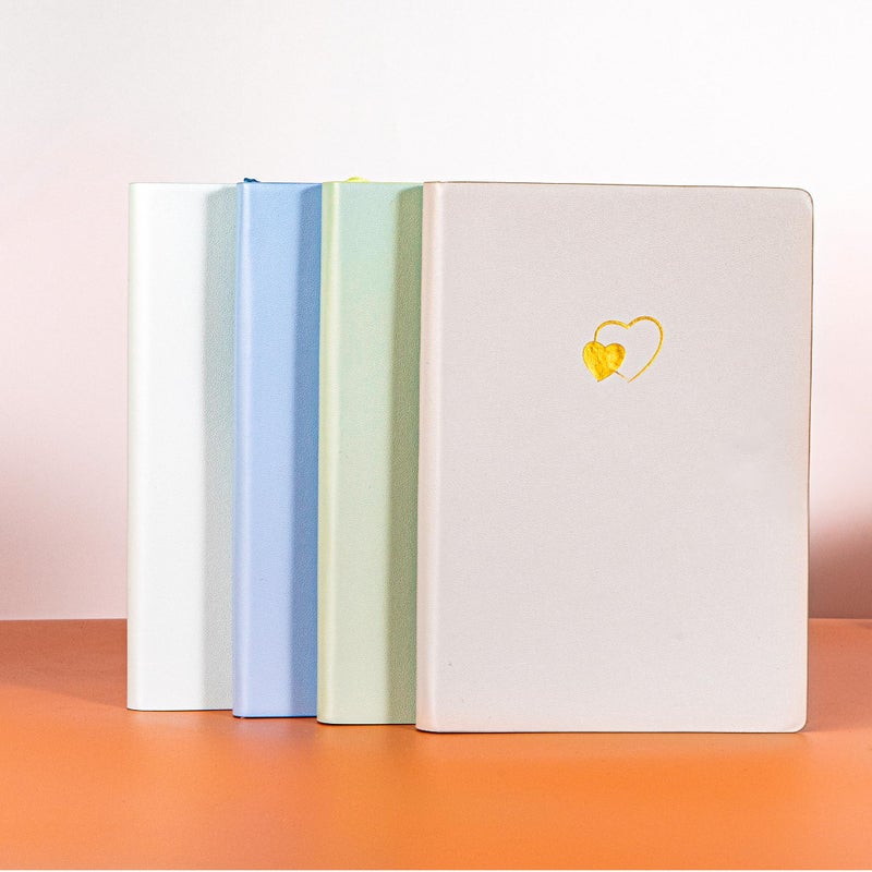 CAGIE Lined Journal Notebook for Women and Girls 256 Pages Cute Diary with Heart-Shaped Leather Journals for Writing A5 Soft Cover Notebooks for Work School (05 Moon Ash, A5) - Image 5