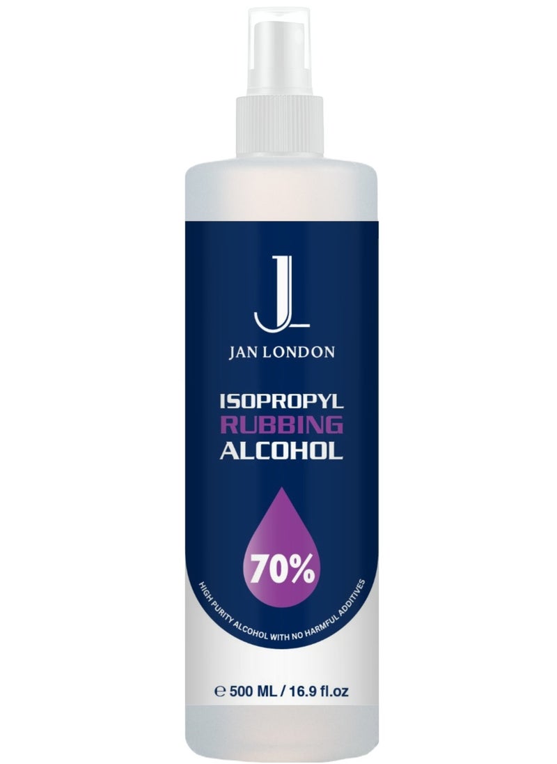 JAN LONDON - Isopropyl Rubbing Alcohol, IPA 70% – Versatile Antiseptic & Cleaner for Wounds, Surfaces, Electronics – Quick-Drying, Residue-Free, 500ml Spray - Image 1