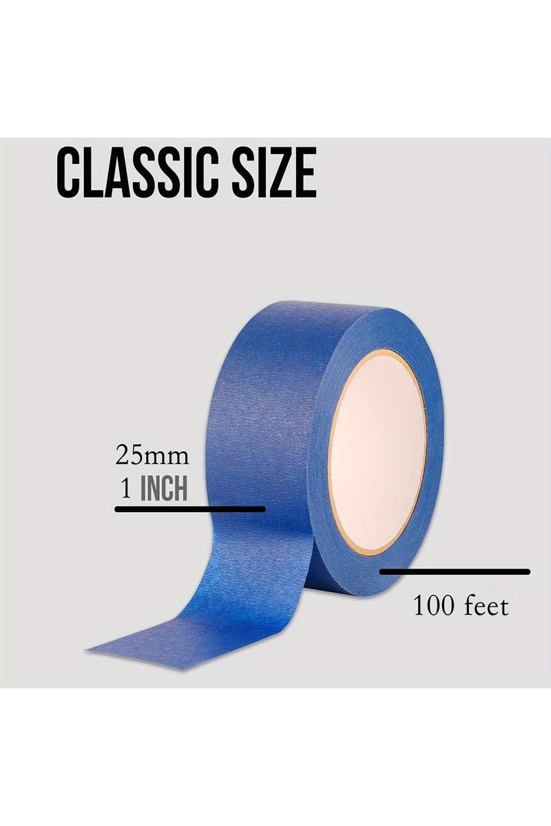 شريط لاصق أزرق أصلي للدهان، قطعة واحدة، بطول 100 قدم وعرض 1 بوصة، 100 قدم × 1 بوصة.
