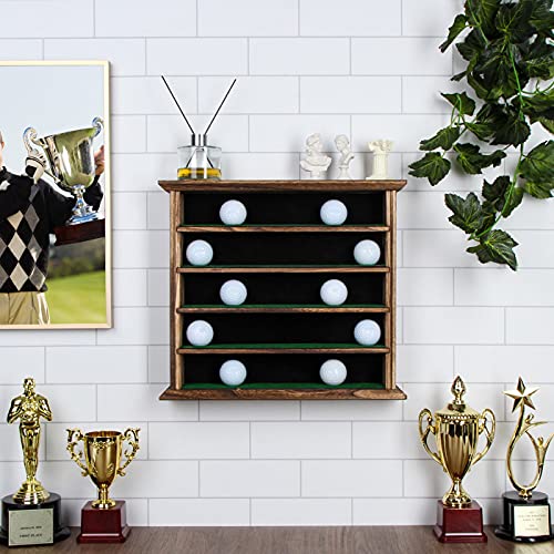 J JACKCUBE DESIGN 30 Golf Ball Display Case Wall Rack Cabinet Holder Shelf, No Door, Rustic Wood Wall Mount- MK802B (30 Balls) - Image 2