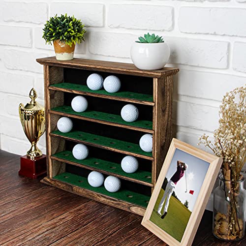 J JACKCUBE DESIGN 30 Golf Ball Display Case Wall Rack Cabinet Holder Shelf, No Door, Rustic Wood Wall Mount- MK802B (30 Balls) - Image 3