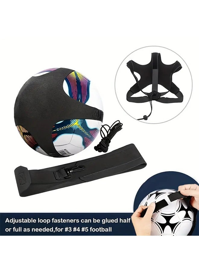 Ocean Football Kick Trainer with Adjustable Training Belt, Hands-Free Solo Soccer Trainer Equipment for Kids Adults, Football Kick Throw Solo Practice Training Aid Control, Black (Not Including Football) - Image 3