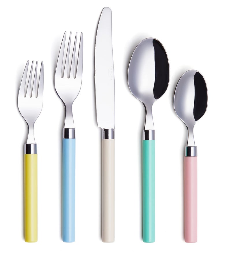 ANNOVA 20 Piece Silverware Set, Service for 4, Stainless Steel Colorful Pastel Tableware Kitchen Flatware Set Utensils, Includes Dinner Knives, Forks, Spoons, Salad Forks & Dessert Spoons (Mix 68) - Image 1