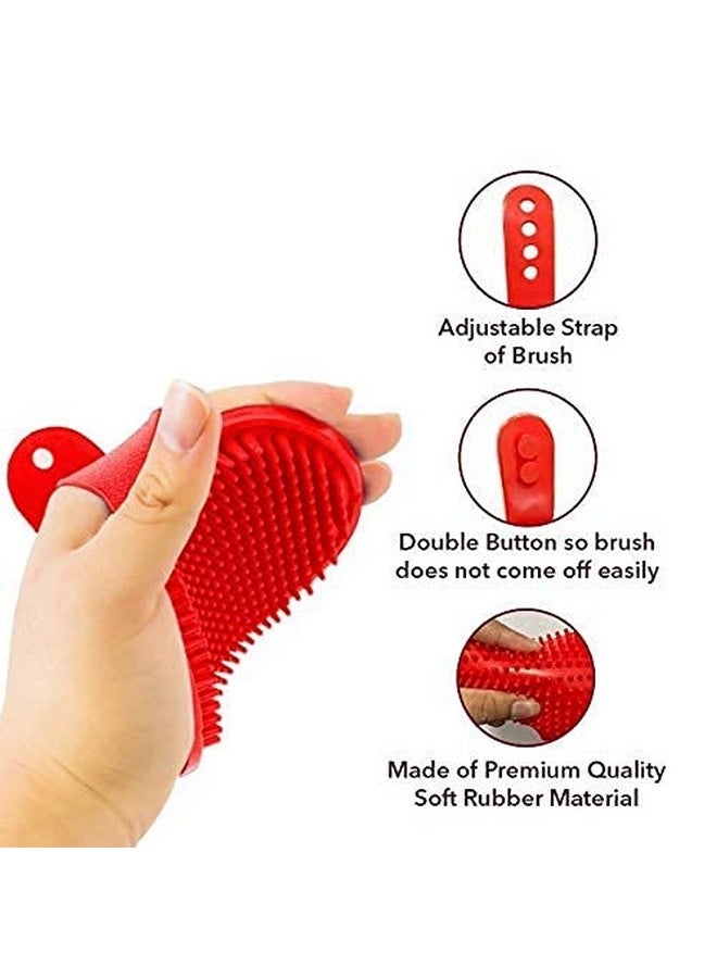 Pet Bath & Massage Grooming Hand Brush Dispenser Ideal For Daily Grooming Short And Long Hair Dogs And Puppies - Multicolor (Pack Of 1) - Image 4