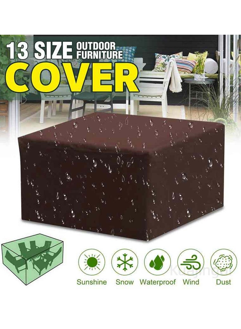 Kuajingdi Patio Waterproof Furniture Covers, Outdoor Lawn Dust Windproof Rain Sofa Table Chair Brown Protection - Image 2