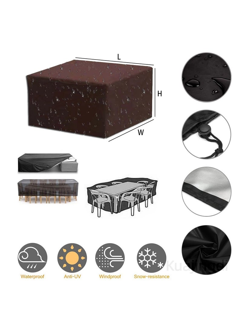 Kuajingdi Patio Waterproof Furniture Covers, Outdoor Lawn Dust Windproof Rain Sofa Table Chair Brown Protection - Image 5