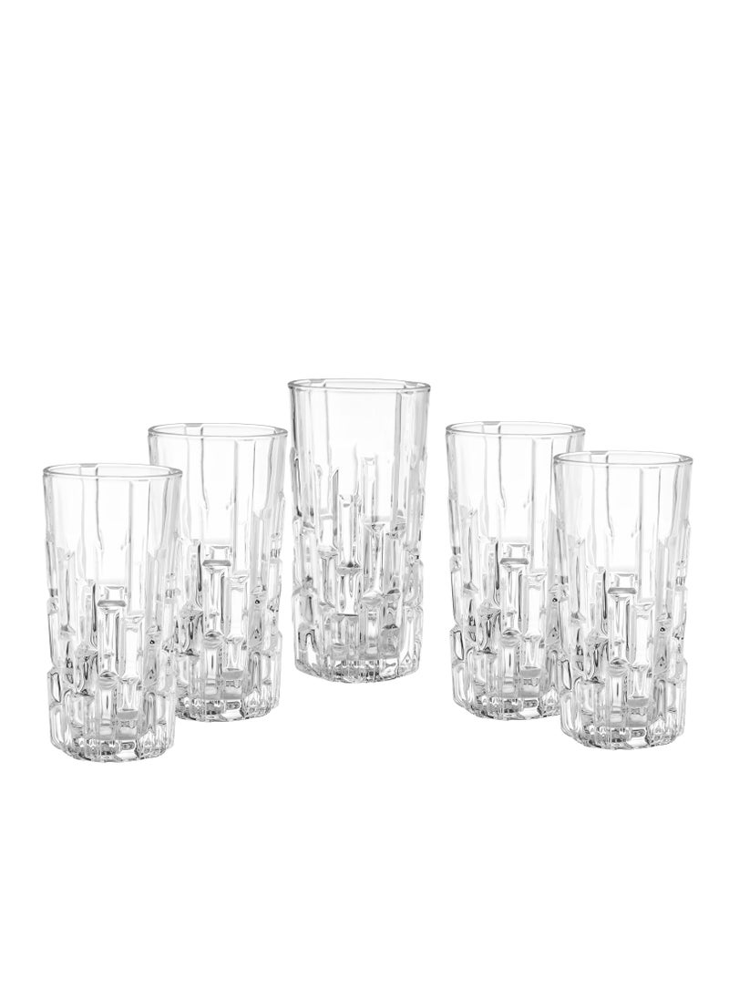 Blinkmax Set of 6 clear glass cups with a beautiful and modern design, suitable for all uses  - Image 1