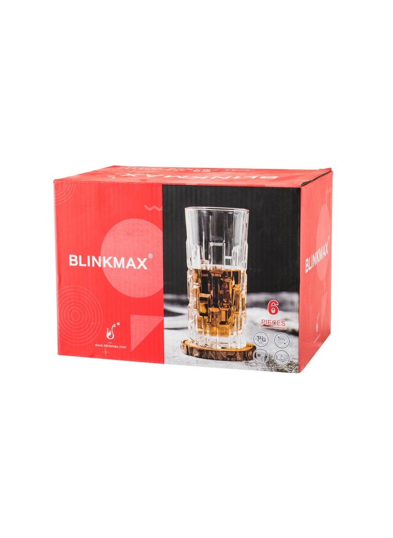 Blinkmax Set of 6 clear glass cups with a beautiful and modern design, suitable for all uses  - Image 5