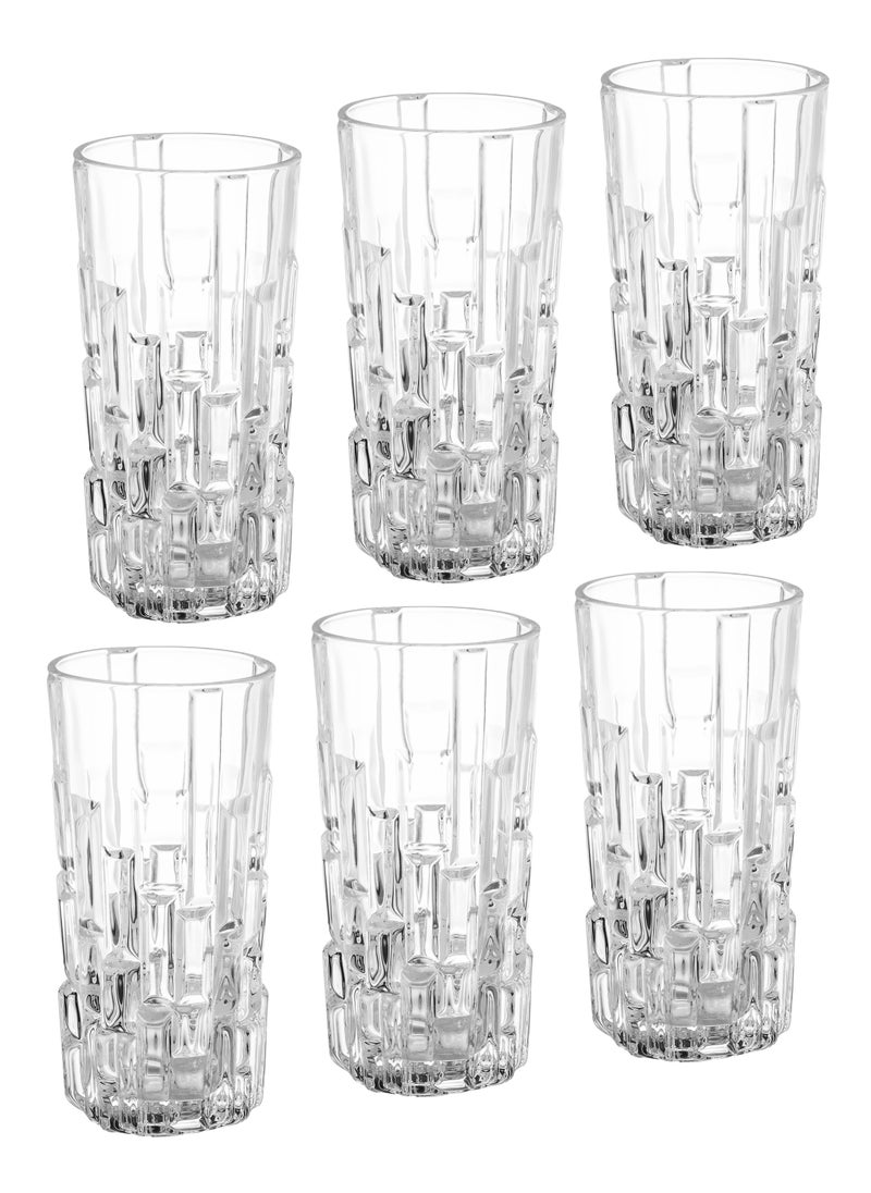 Blinkmax Set of 6 clear glass cups with a beautiful and modern design, suitable for all uses  - Image 2