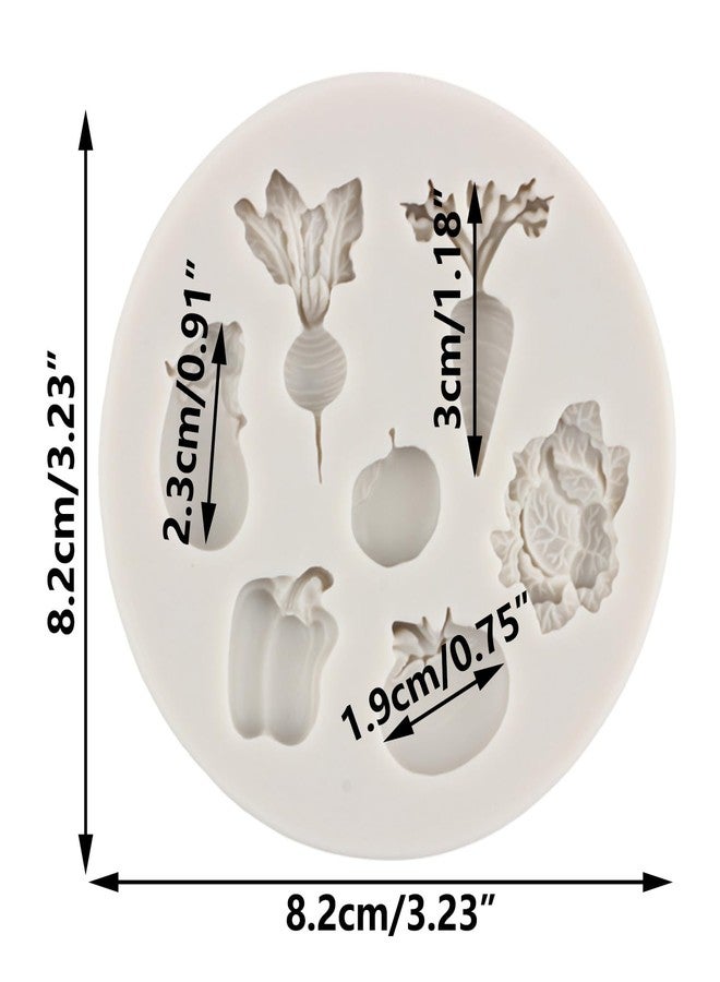 YANQINMS Vegetable Fruit Radish Tomato Eggplant Cabbage Silicone Fondant Molds For Cake Decorating Cupcake Topper Chocolate Gum Paste Candy Polymer Clay - Image 2