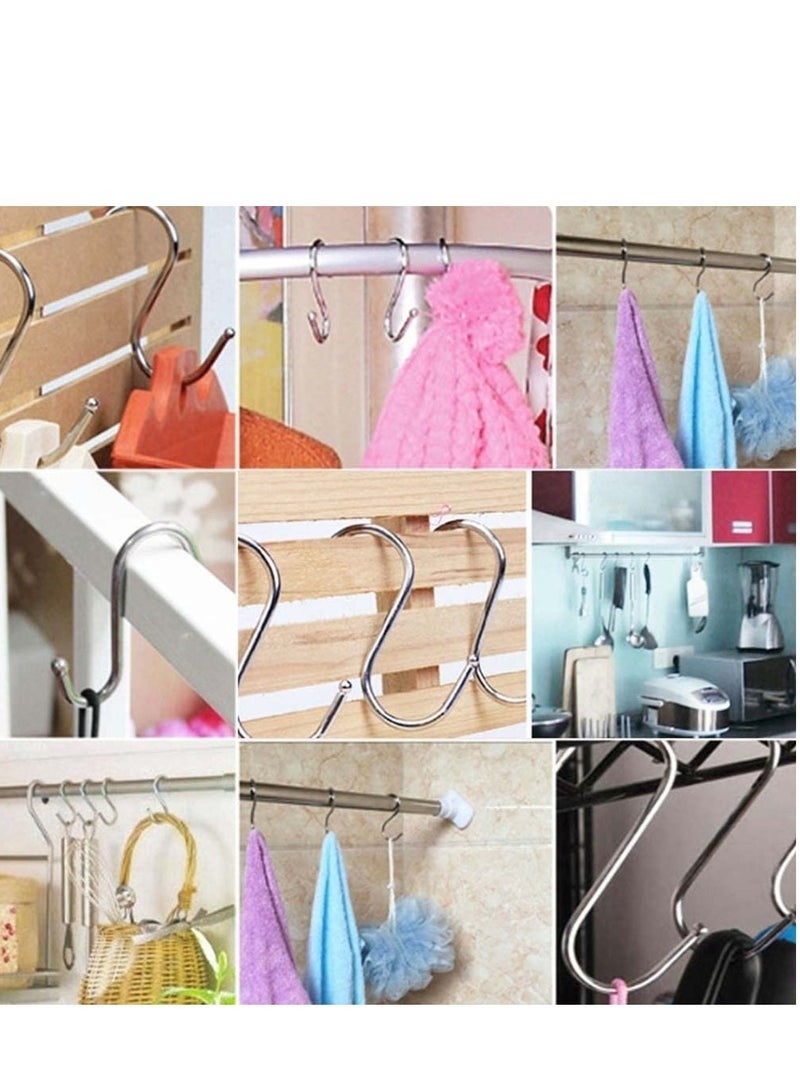 10-Pack S Hooks for Hanging, Metal S Shaped Hook Heavy Duty Hanging Hooks for Pots, Pans, Plants, Bags, Cups, Clothes (Silver) - Image 5