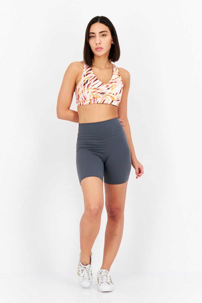 Gentle Fawn Women Sportswear Fit Solid Pull On Outdoor Bike Shorts, Grey  - Image 3
